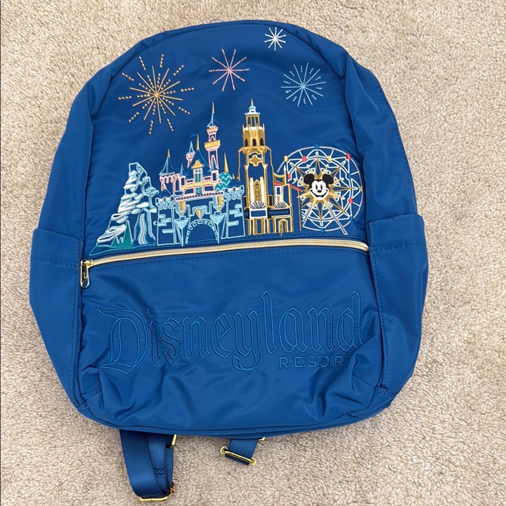 NWT Embroidered Disney Blue Disneyland park Resort Backpack